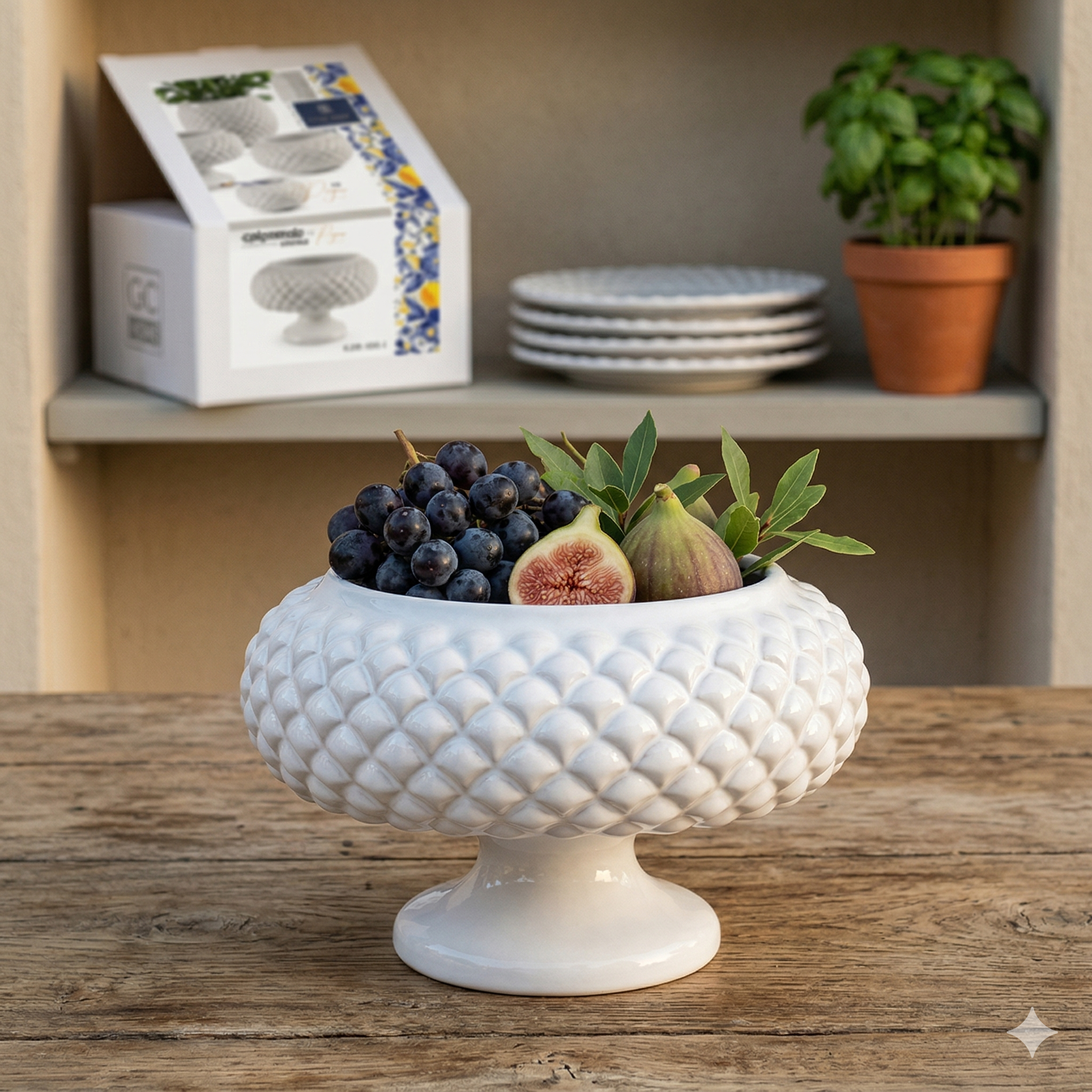 Alzata pigna in ceramica